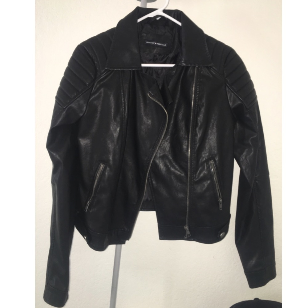 Black leather jacket